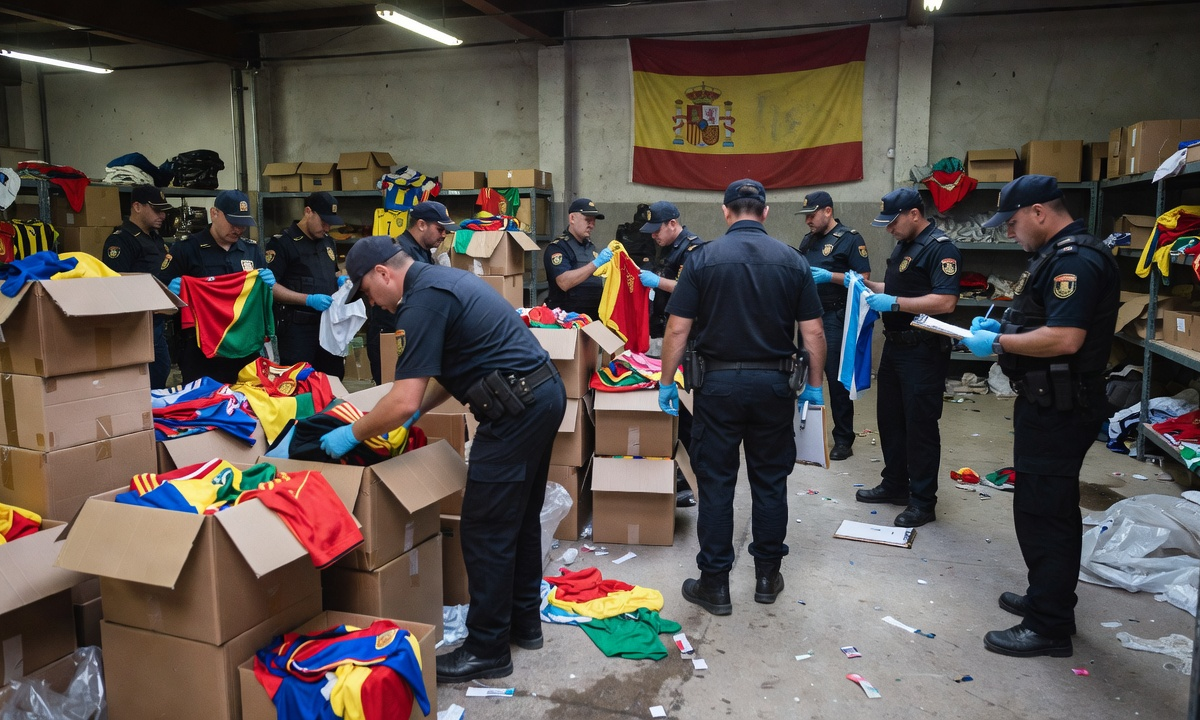 Policía española incauta 66,000 camisetas falsificadas durante el Mundial 2026