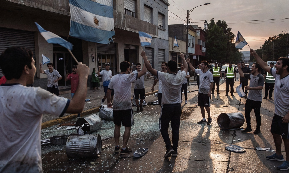 Incidentes y destrozos en La Plata tras festejos por el triunfo de Argentina