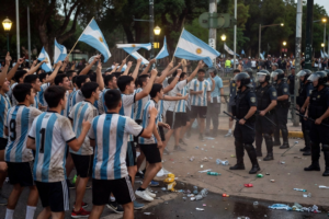 Policía de La Plata detiene a varios jóvenes por disturbios durante festejos mundialistas